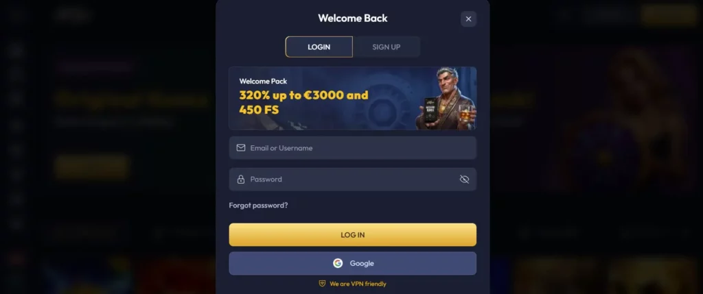 Inloggen bij Gangsta Casino