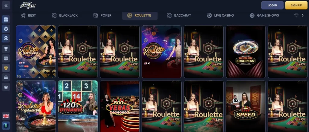 Roulette, Blackjack en Baccarat